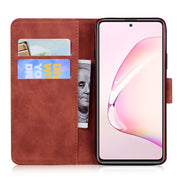 For Samsung Galaxy Note 10 Lite / A81 Skin Feel Pure Color Flip Leather Phone Case(Brown)