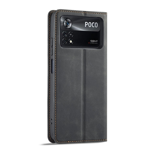 For Xiaomi Poco X4 Pro 5G Forwenw Dream Series Oil Edge Strong Magnetism Leather Phone Case(Black)