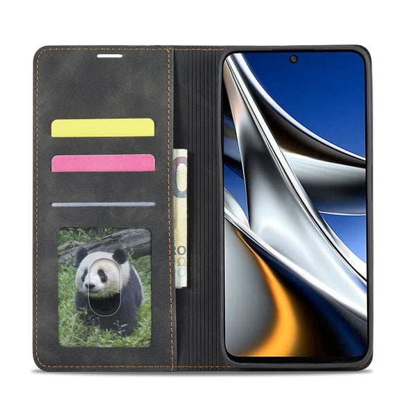 For Xiaomi Poco X4 Pro 5G Forwenw Dream Series Oil Edge Strong Magnetism Leather Phone Case(Black)