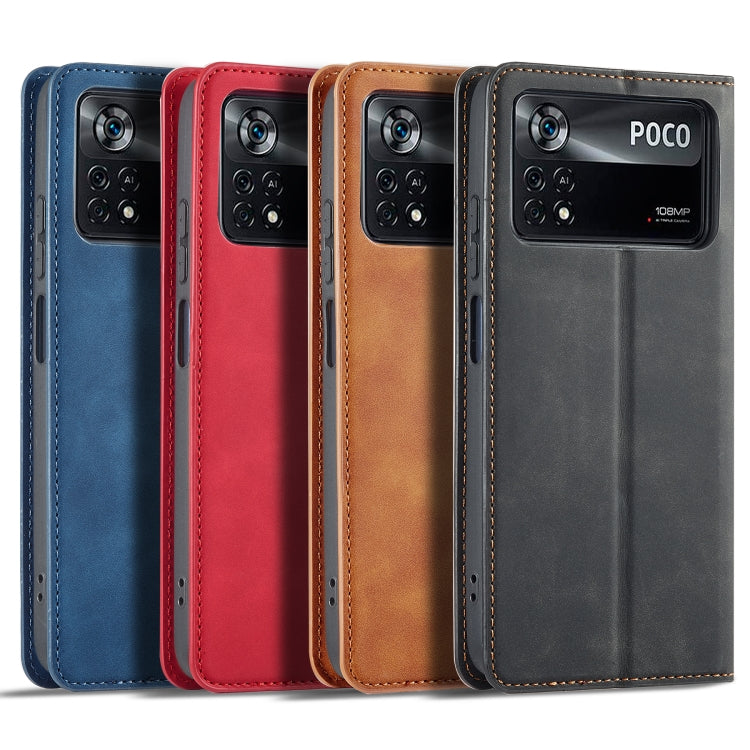 For Xiaomi Poco X4 Pro 5G Forwenw Dream Series Oil Edge Strong Magnetism Leather Phone Case(Black)