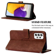 For Samsung Galaxy A72 4G / 5G Crossbody 3D Embossed Flip Leather Phone Case(Brown)