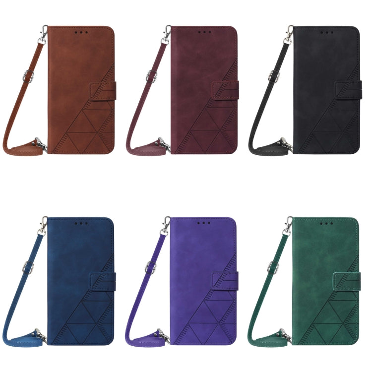 For Nokia X20 / X10 Crossbody 3D Embossed Flip Leather Phone Case(Purple)