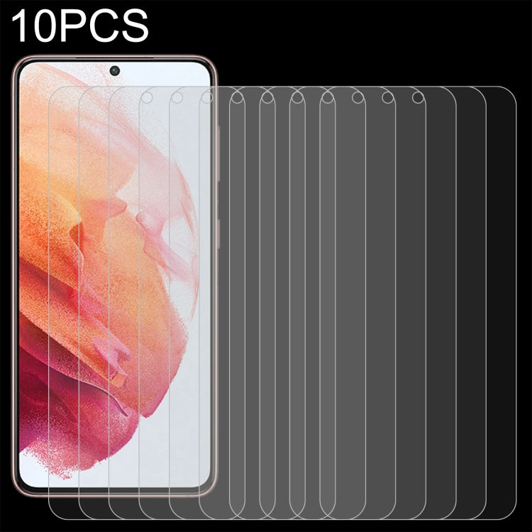 For Samsung Galaxy S21 5G 10pcs 0.26mm 9H 2.5D Tempered Glass Film, Fingerprint Unlocking Is Not Supported