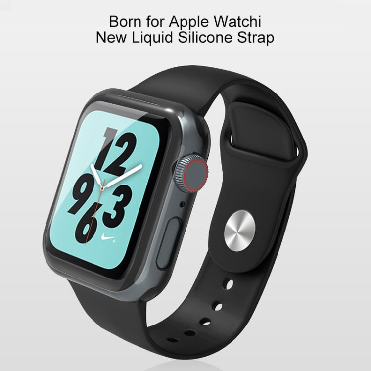 For Apple Watch Series 7 41mm / 6 & SE & 5 & 4 40mm / 3 & 2 & 1 38mm Mutural Liquid Silicone Watch Band(White) - Watch Bands by Mutural