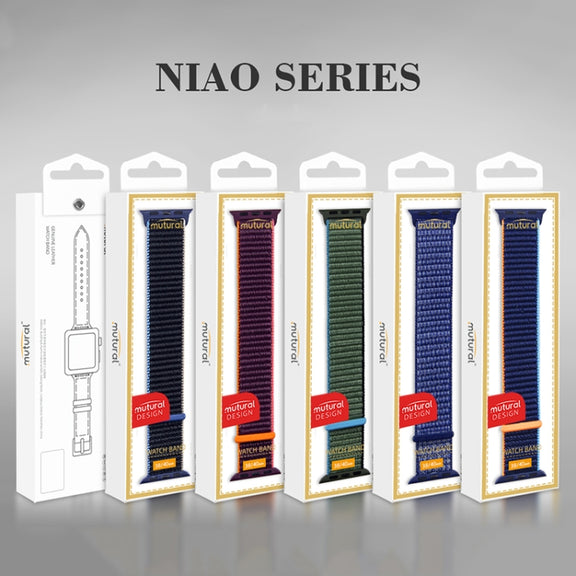For Apple Watch Series 7 41mm / 6 & SE & 5 & 4 40mm / 3 & 2 & 1 38mm Mutural Nylon Watch Band(White)