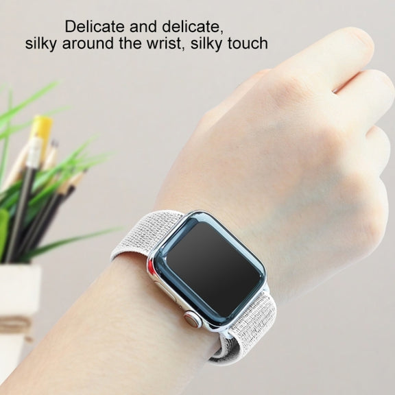 For Apple Watch Series 7 41mm / 6 & SE & 5 & 4 40mm / 3 & 2 & 1 38mm Mutural Nylon Watch Band(White)