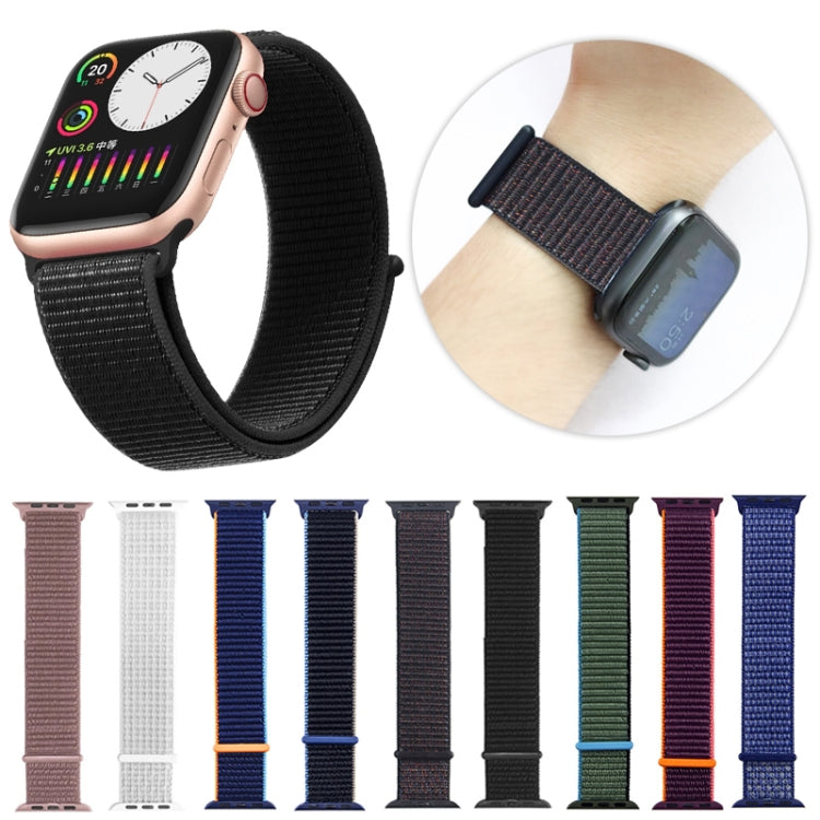 For Apple Watch Series 7 41mm / 6 & SE & 5 & 4 40mm / 3 & 2 & 1 38mm Mutural Nylon Watch Band(Pink)
