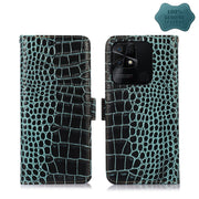 For Xiaomi Redmi 10C / 10 India Crocodile Top Layer Cowhide Leather Phone Case(Green)