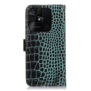 For Xiaomi Redmi 10C / 10 India Crocodile Top Layer Cowhide Leather Phone Case(Green)