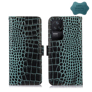 For Xiaomi Redmi K40S Crocodile Top Layer Cowhide Leather Phone Case(Green)