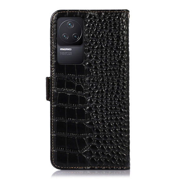 For Xiaomi Redmi K50 / K50 Pro Crocodile Top Layer Cowhide Leather Phone Case(Black)