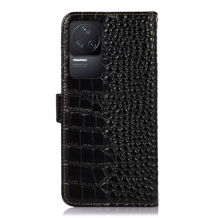 For Xiaomi Redmi K50 / K50 Pro Crocodile Top Layer Cowhide Leather Phone Case(Black)