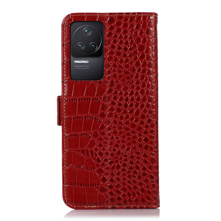 For Xiaomi Redmi K50 / K50 Pro Crocodile Top Layer Cowhide Leather Phone Case(Red)