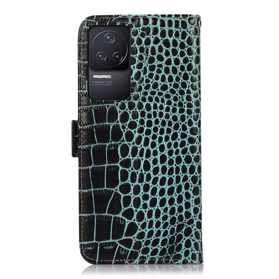 For Xiaomi Redmi K50 / K50 Pro Crocodile Top Layer Cowhide Leather Phone Case(Green)
