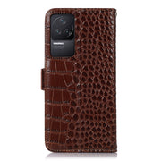 For Xiaomi Redmi K50 / K50 Pro Crocodile Top Layer Cowhide Leather Phone Case(Brown)
