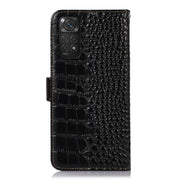 For Xiaomi Redmi Note 11 4G/11S 4G Global Crocodile Top Layer Cowhide Leather Phone Case(Black)