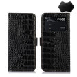 For Xiaomi Poco M4 Pro 4G Crocodile Top Layer Cowhide Leather Phone Case(Black) - free shipping - PMC TechLife - Order now!