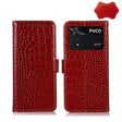 For Xiaomi Poco M4 Pro 4G Crocodile Top Layer Cowhide Leather Phone Case(Red) - Xiaomi Cases by PMC TechLife | Online Shopping South Africa | PMC TechLife