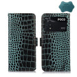 For Xiaomi Poco M4 Pro 4G Crocodile Top Layer Cowhide Leather Phone Case(Green) - Xiaomi Cases by PMC TechLife | Online Shopping South Africa | PMC TechLife