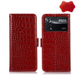 For Xiaomi Poco X4 Pro 5G Crocodile Top Layer Cowhide Leather Phone Case(Red) - Xiaomi Cases by PMC TechLife | Online Shopping South Africa | PMC TechLife