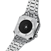 Integrated Oak Metal Watch Band + Watch Case For Apple Watch Series 7 45mm(Silver)