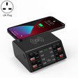 838w 9 in 1 100W 4 PD 3.0 USB-C / Type-C + 4 QC 3.0 USB Ports Smart Digital Display Wireless Charger, UK Plug(Black) - Multifunction Charger by PMC TechLife | Online Shopping South Africa | PMC TechLife