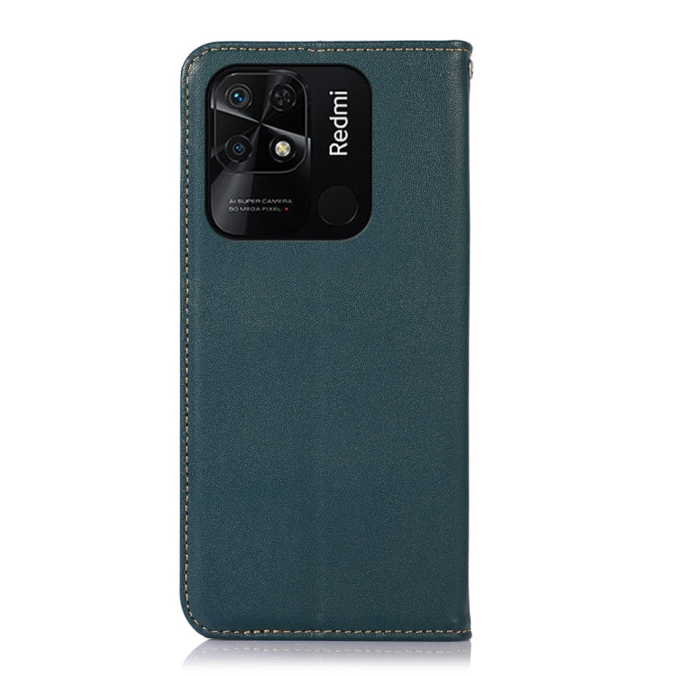 For Xiaomi Redmi 10C / 10 India KHAZNEH Nappa Top Layer Cowhide Leather Phone Case(Green)