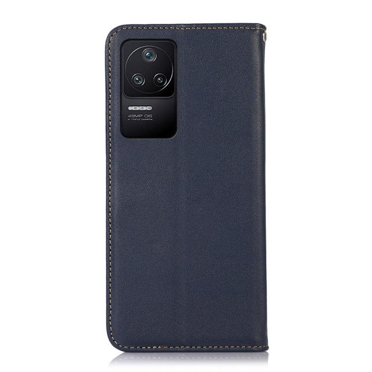For Xiaomi Redmi K40S KHAZNEH Nappa Top Layer Cowhide Leather Phone Case(Blue)