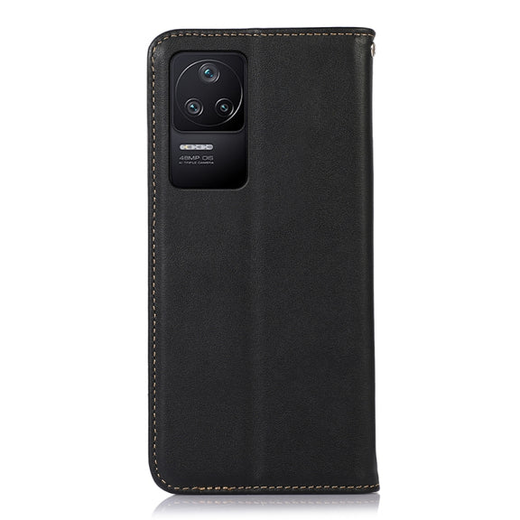 For Xiaomi Redmi K40S KHAZNEH Nappa Top Layer Cowhide Leather Phone Case(Black)