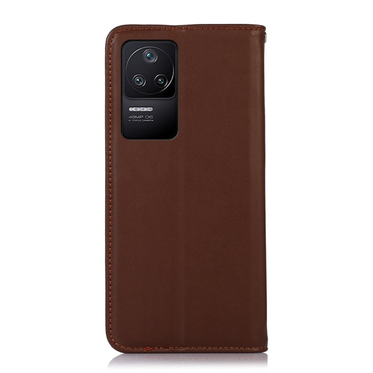 For Xiaomi Redmi K40S KHAZNEH Nappa Top Layer Cowhide Leather Phone Case(Brown)