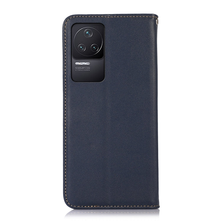 For Xiaomi Redmi K50 / K50 Pro KHAZNEH Nappa Top Layer Cowhide Leather Phone Case(Blue)