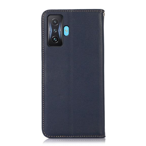 For Xiaomi Redmi K50 Gaming KHAZNEH Nappa Top Layer Cowhide Leather Phone Case(Blue)