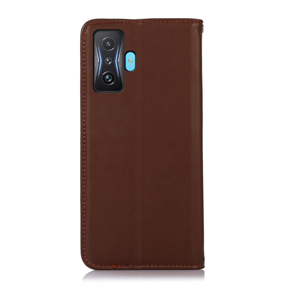 For Xiaomi Redmi K50 Gaming KHAZNEH Nappa Top Layer Cowhide Leather Phone Case(Brown)