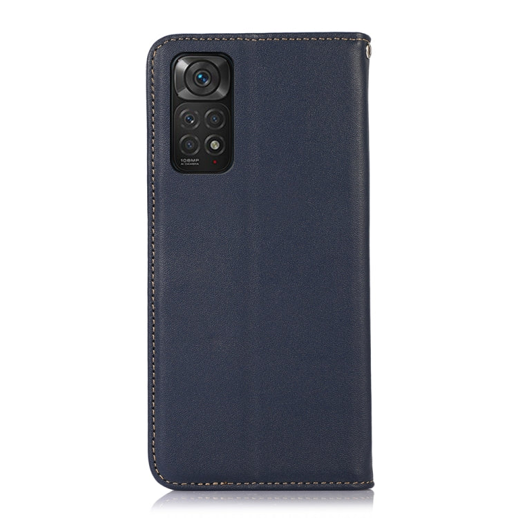 For Xiaomi Redmi Note 11 4G/11S 4G Global KHAZNEH Nappa Top Layer Cowhide Leather Phone Case(Blue)