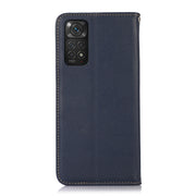 For Xiaomi Redmi Note 11 4G/11S 4G Global KHAZNEH Nappa Top Layer Cowhide Leather Phone Case(Blue)