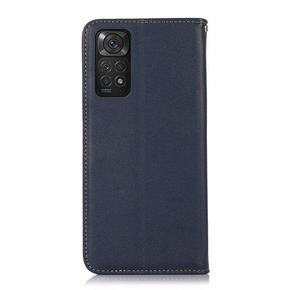 For Xiaomi Redmi Note 11 4G/11S 4G Global KHAZNEH Nappa Top Layer Cowhide Leather Phone Case(Blue)