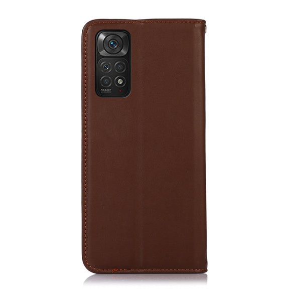 For Xiaomi Redmi Note 11 4G/11S 4G Global KHAZNEH Nappa Top Layer Cowhide Leather Phone Case(Brown)