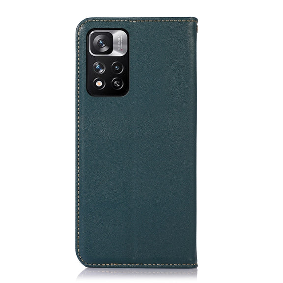 For Xiaomi Redmi Note 11 Pro 4G / 5G Global KHAZNEH Nappa Top Layer Cowhide Leather Phone Case(Green)