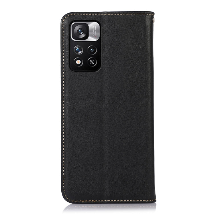 For Xiaomi Redmi Note 11 Pro 4G / 5G Global KHAZNEH Nappa Top Layer Cowhide Leather Phone Case(Black)