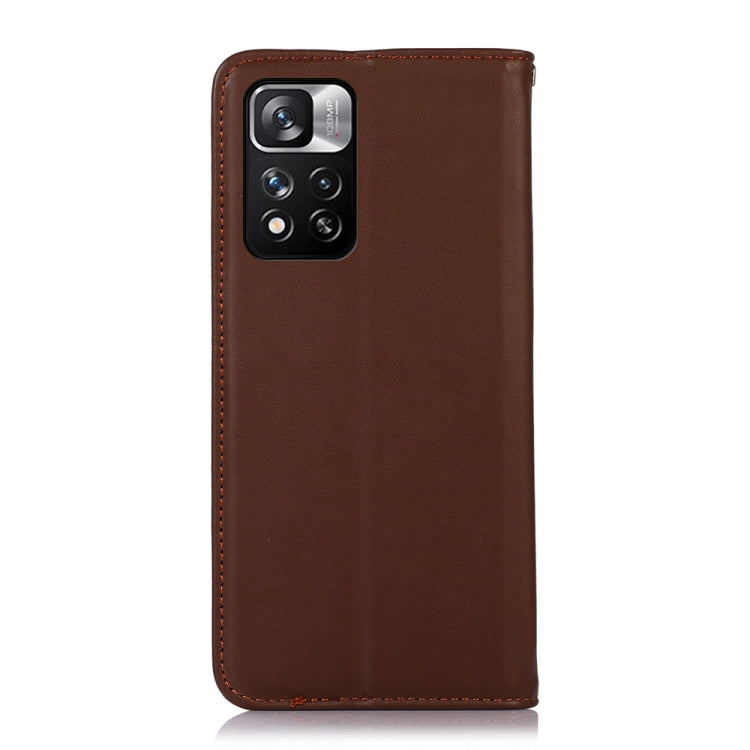 For Xiaomi Redmi Note 11 Pro 4G / 5G Global KHAZNEH Nappa Top Layer Cowhide Leather Phone Case(Brown)