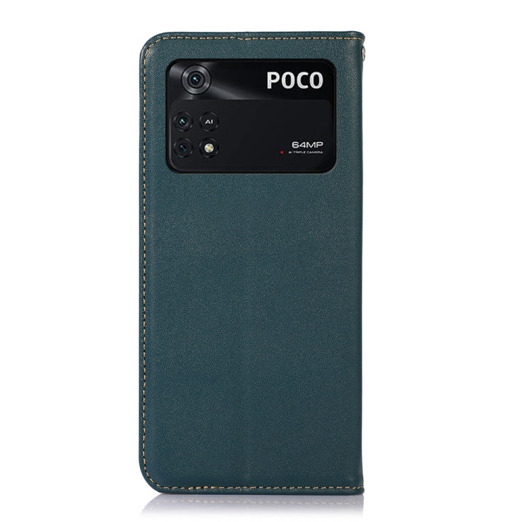 For Xiaomi Poco M4 Pro 4G KHAZNEH Nappa Top Layer Cowhide Leather Phone Case(Green)