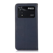 For Xiaomi Poco M4 Pro 4G KHAZNEH Nappa Top Layer Cowhide Leather Phone Case(Blue)