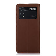 For Xiaomi Poco M4 Pro 4G KHAZNEH Nappa Top Layer Cowhide Leather Phone Case(Brown)