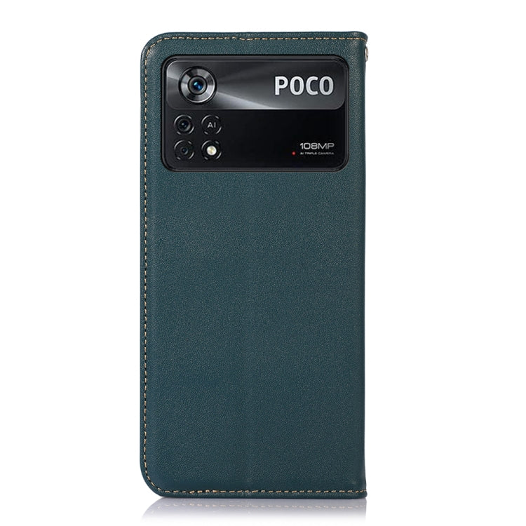 For Xiaomi Poco X4 Pro 5G KHAZNEH Nappa Top Layer Cowhide Leather Phone Case(Green)