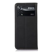 For Xiaomi Poco X4 Pro 5G KHAZNEH Nappa Top Layer Cowhide Leather Phone Case(Black)