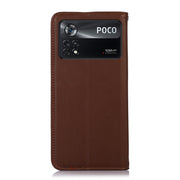 For Xiaomi Poco X4 Pro 5G KHAZNEH Nappa Top Layer Cowhide Leather Phone Case(Brown)