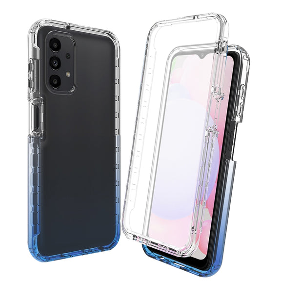 For Samsung Galaxy A13 4G Full Body Shockproof Clear Gradient Phone Case(Blue)