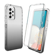 For Samsung Galaxy A53 5G Full Body Shockproof Clear Gradient Phone Case(Black)