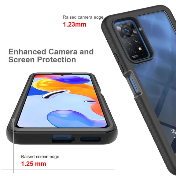 For Xiaomi Redmi Note 11 Pro Global Starry Sky Solid Color Series PC + TPU Phone Case(Black)
