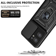For OPPO Reno7 5G Global / Find X5 Lite Sliding Camera Cover Design TPU+PC Phone Case(Black)